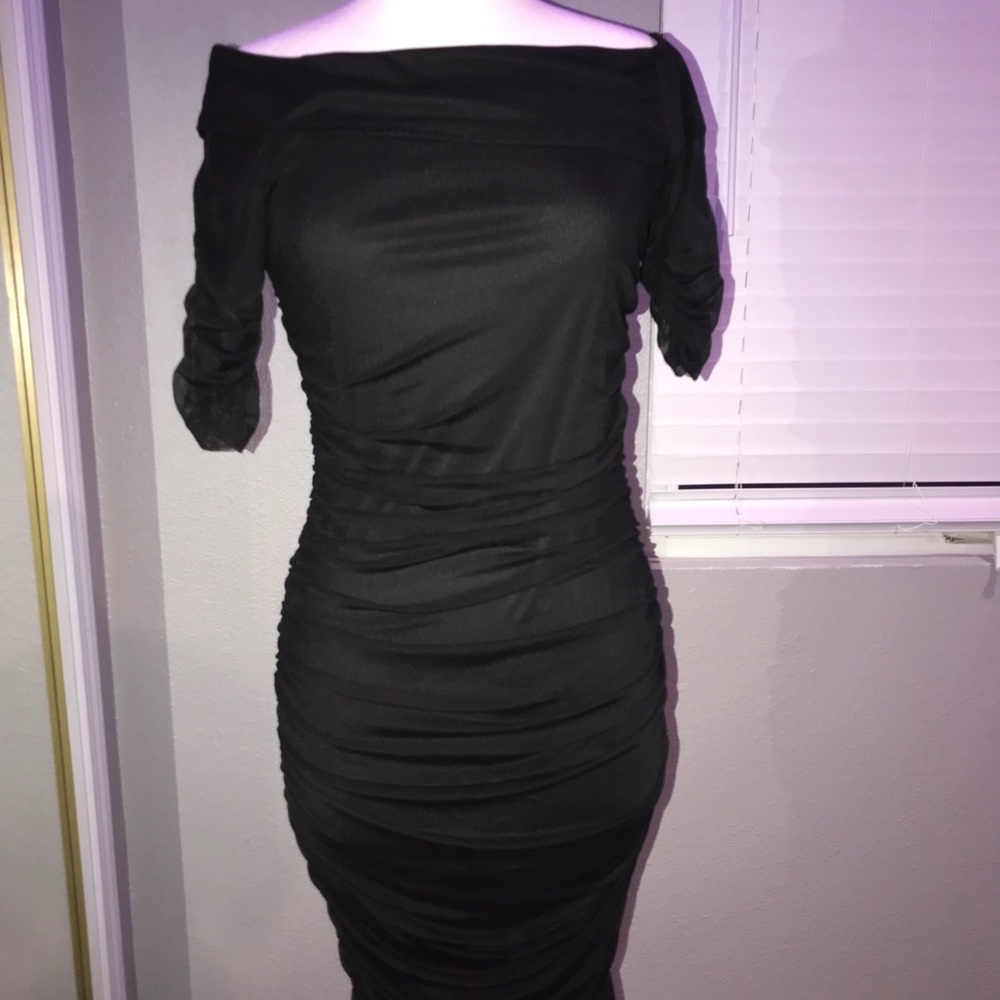 Black off the shoulder dress